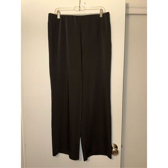 Chicos Women’s Side Zip Wide Leg Black Pants Size 2P (12 Petite) NWT - Picture 1 of 13